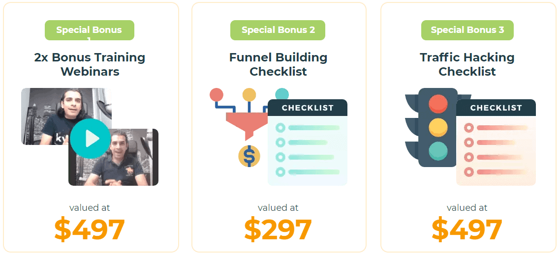 Funnelvio bonuses